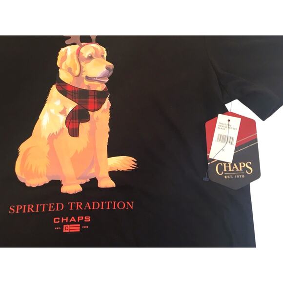 Chaps Golden Retriever Holiday Christmas Top Men's Sleep Top - Picture 3 of 3